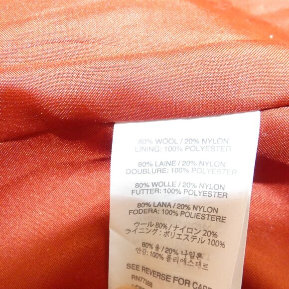 Red Wool Jacket J.Crew Short Coat Size 10 Lined Buttons Large Collar Stylish - Picture 6 of 10